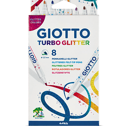 MARCADORES GIOTTO TURBO GLITTER 8 COLORES