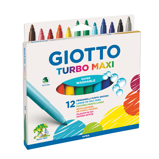 MARCADORES GIOTTO TURBO MAXI 12 COLORES