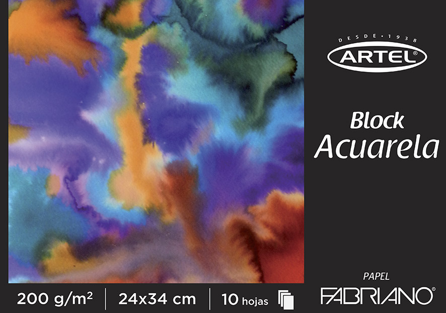 Block para Acuarela Fabriano 24x34cm 10 Hojas 200gr