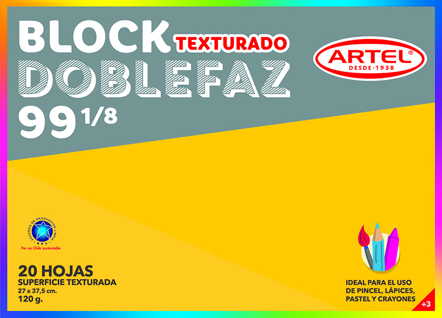 Block Dibujo Medium Doble Faz 99 1/ 8 20 Hojas Torre