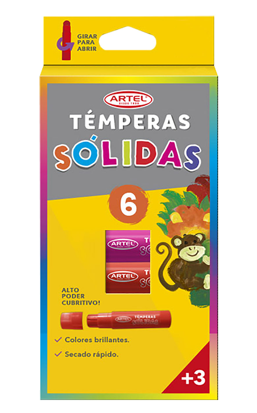 TEMPERA SOLIDA 6 COLORES