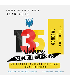 Generación de egreso: 1976 a 2015 | Preventa 135 Jahre DS Stgo.