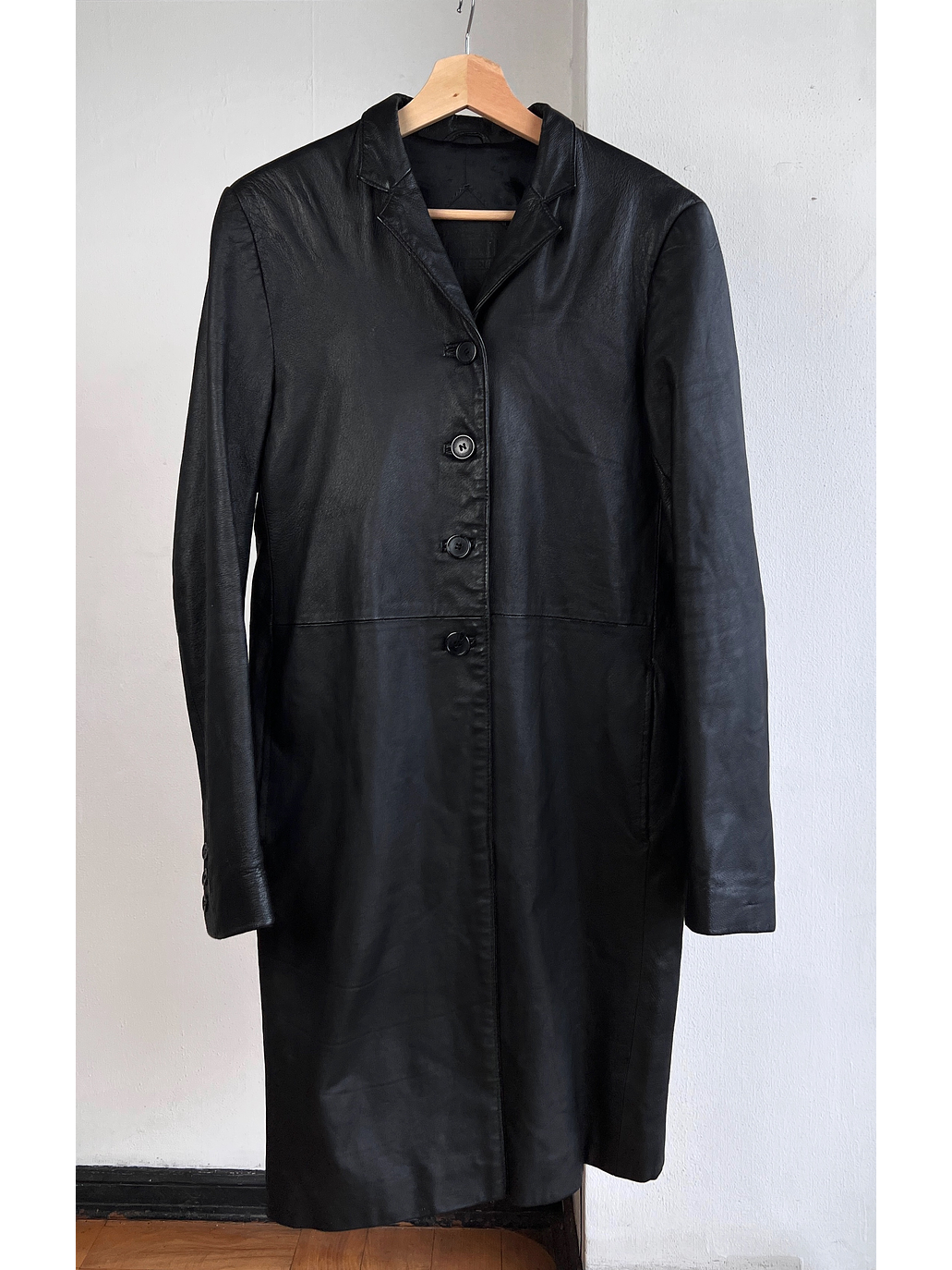 Abrigo de cuero largo 1