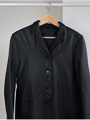 Abrigo de cuero largo