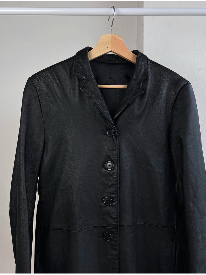 Abrigo de cuero largo 2