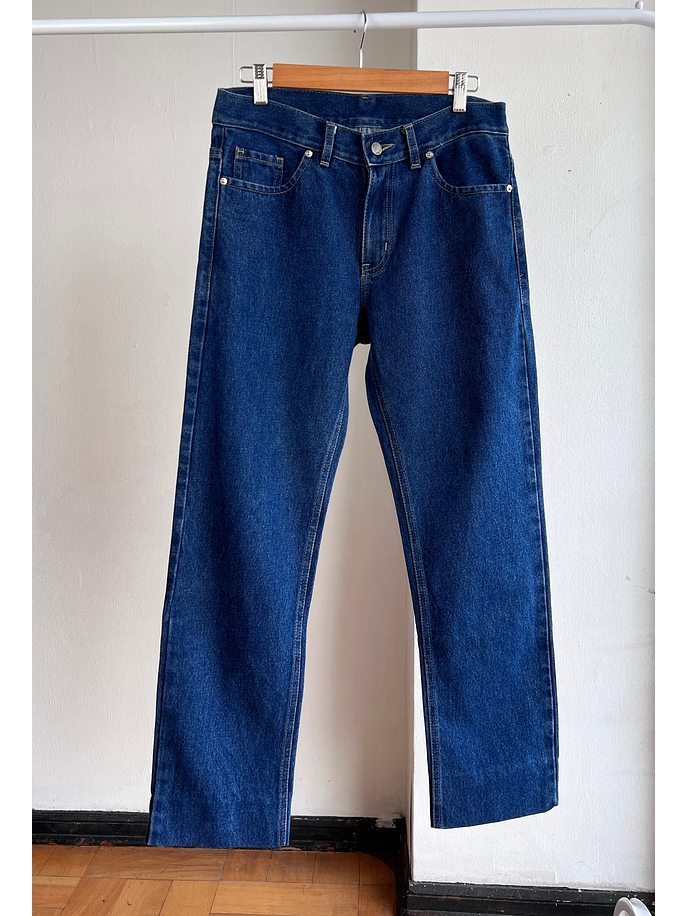 Pantalón mezclilla azul recto 1