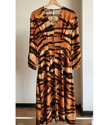 Vestido midi animal print