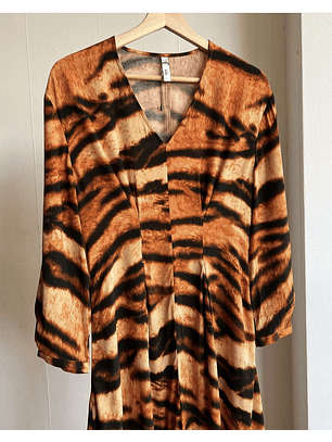Vestido midi animal print