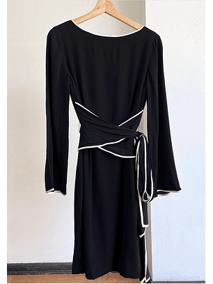 Vestido vintage negro amarra