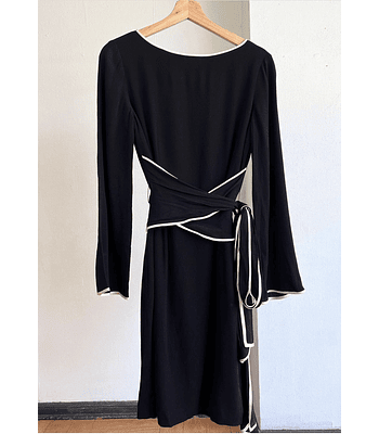 Vestido vintage negro amarra