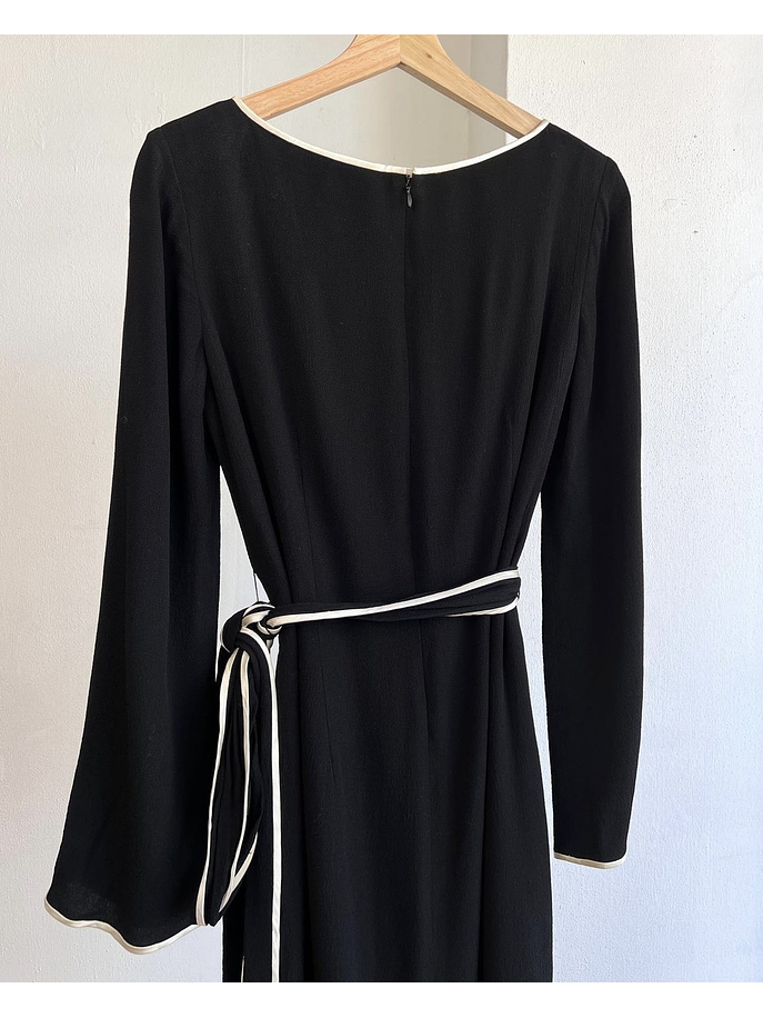 Vestido vintage negro amarra 4