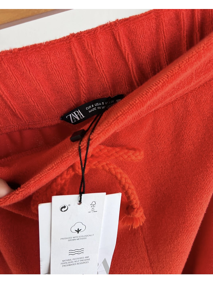 Short de toalla naranjo 4