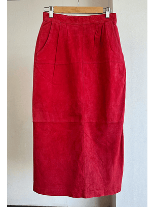 Falda de gamuza roja vintage 