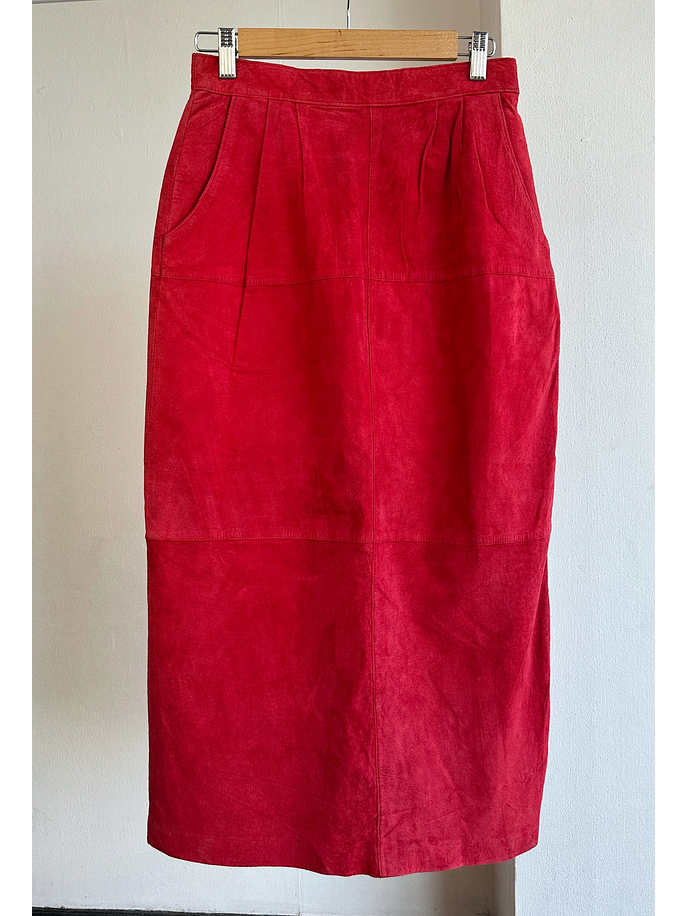 Falda de gamuza roja vintage  1