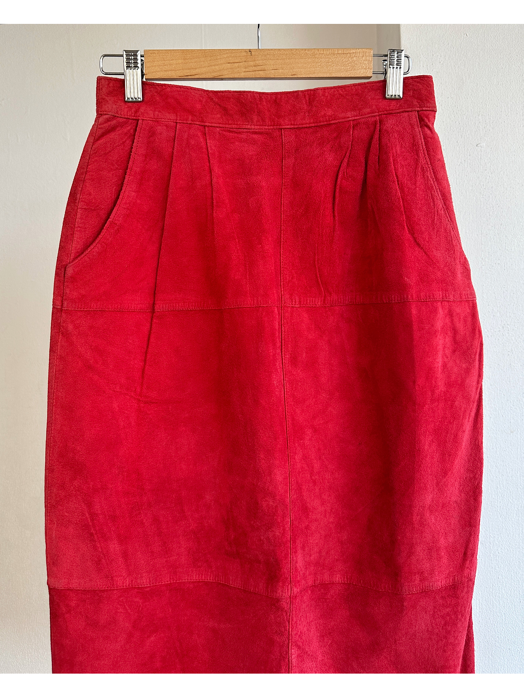 Falda de gamuza roja vintage  2