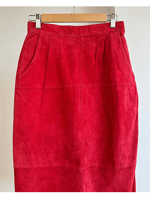 Falda de gamuza roja vintage 