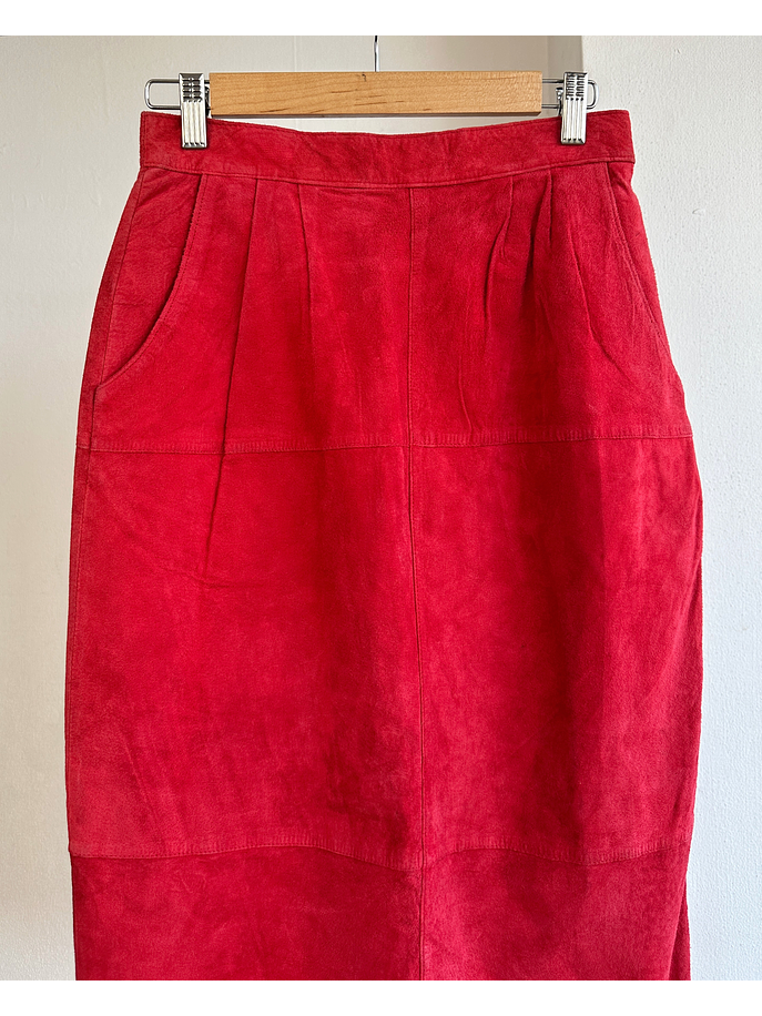 Falda de gamuza roja vintage  2