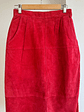 Falda de gamuza roja vintage  - Miniatura 2