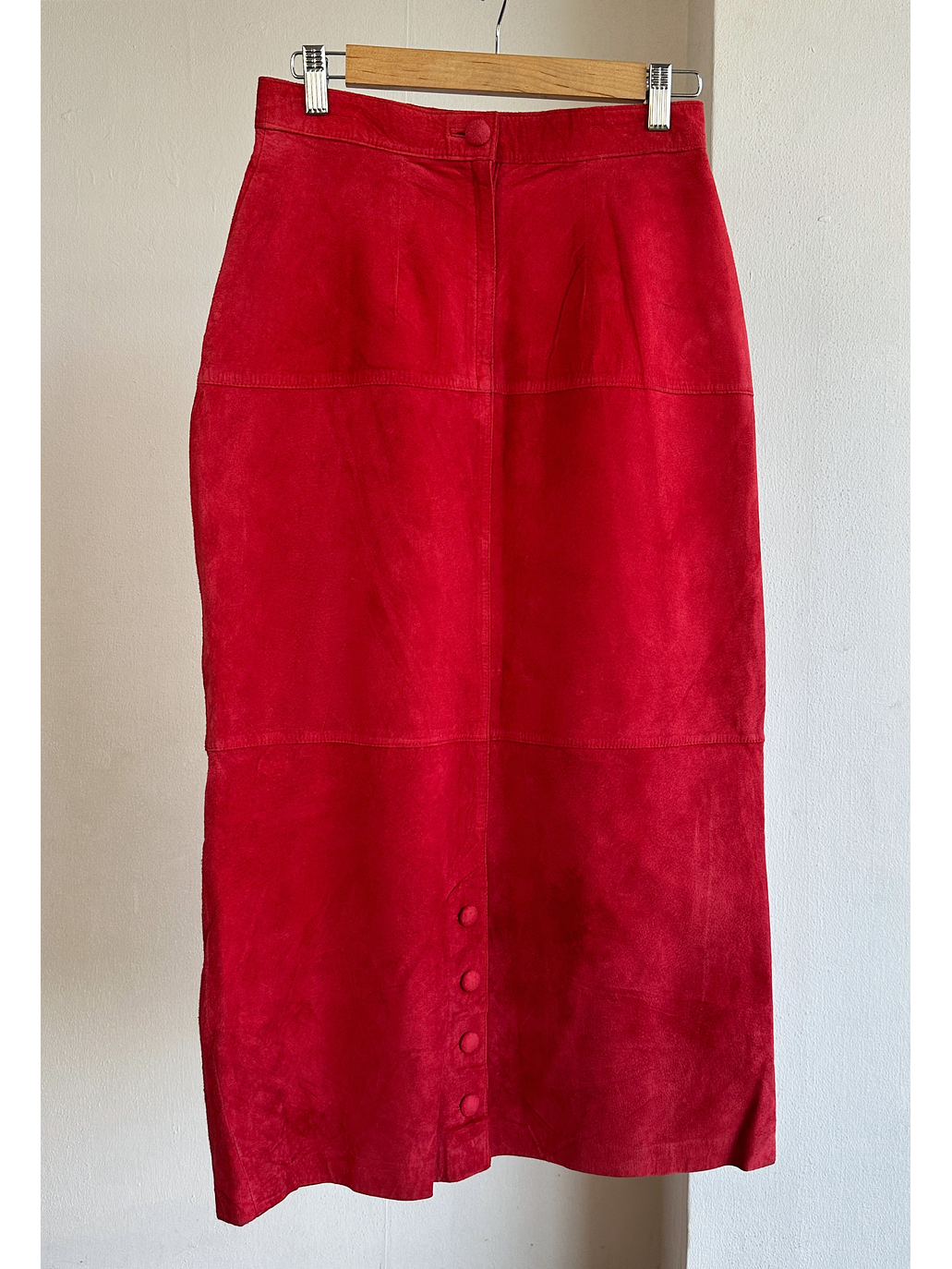 Falda de gamuza roja vintage  3