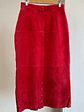 Falda de gamuza roja vintage  - Miniatura 3