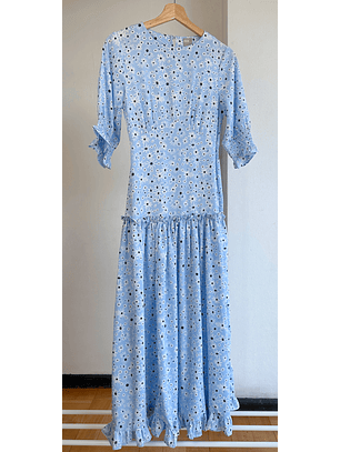 Vestido floreado celeste 