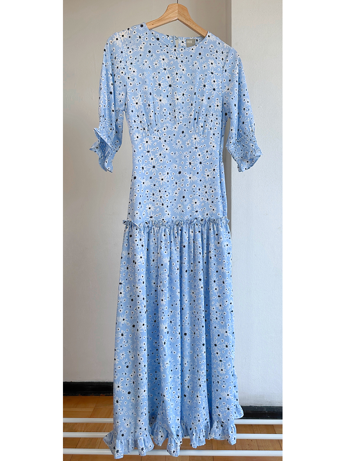 Vestido floreado celeste  1