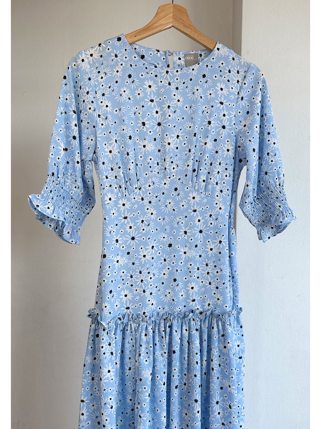 Vestido floreado celeste  2