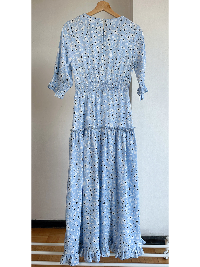 Vestido floreado celeste  3