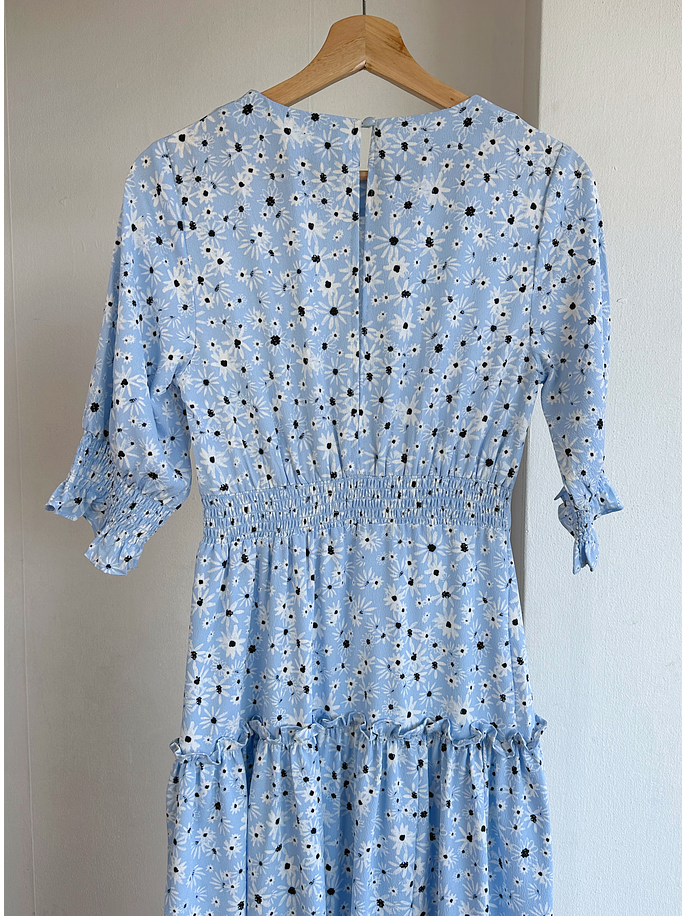 Vestido floreado celeste  4