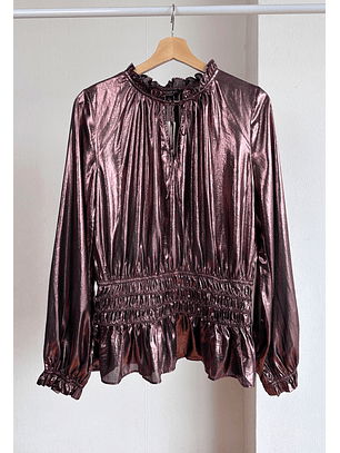 Top metalizado rosado