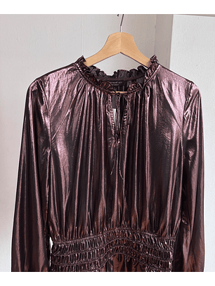 Top metalizado rosado