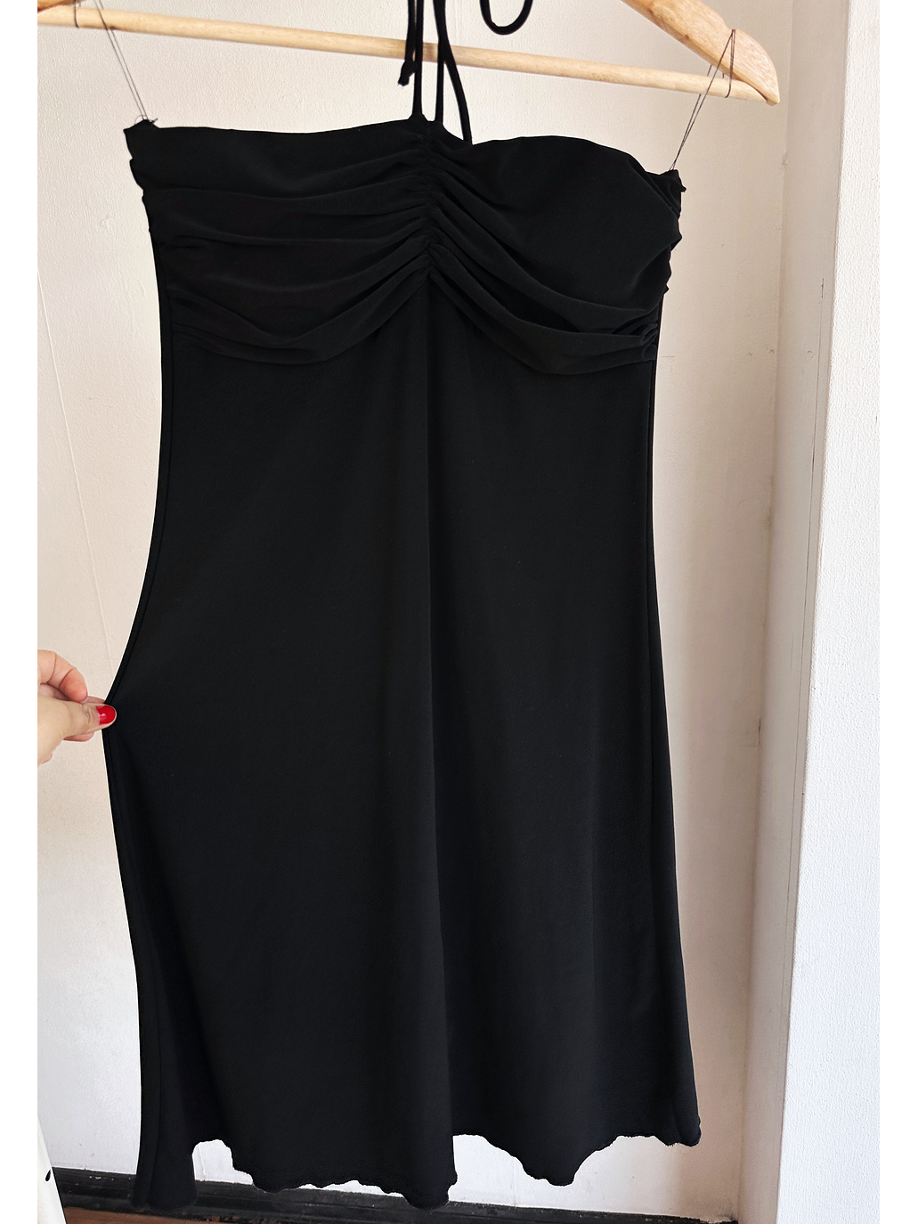 Vestido negro drapeado vintage 3
