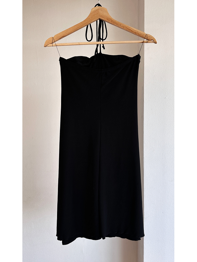 Vestido negro drapeado vintage 4