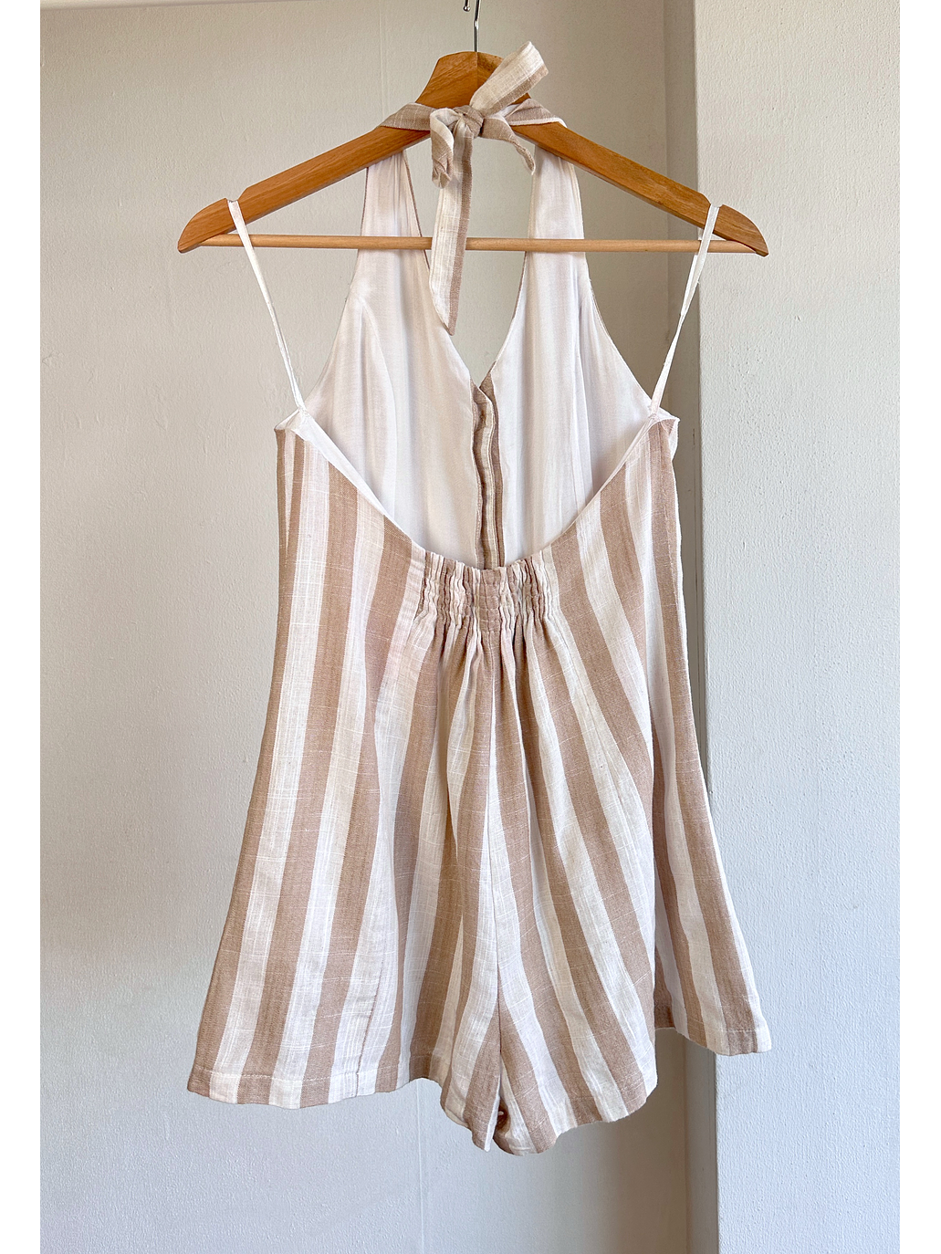 Enterito rayado beige 3