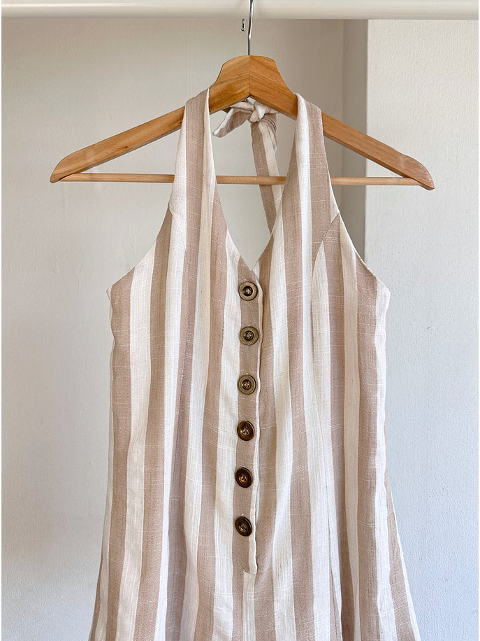 Enterito rayado beige 4