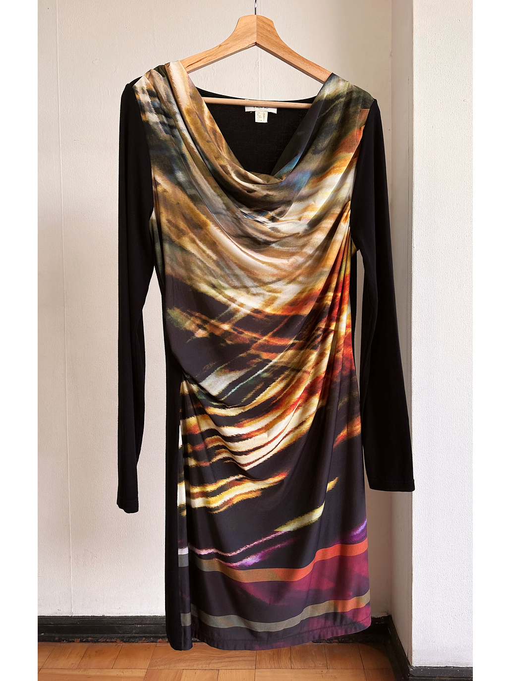 Vestido drapeado estampado  1