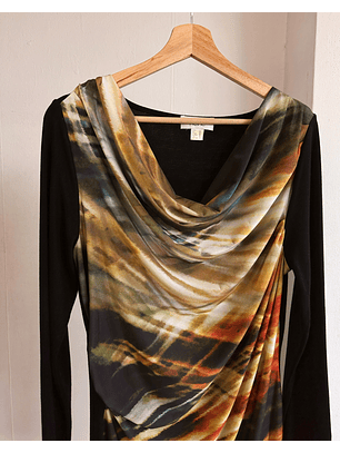 Vestido drapeado estampado 