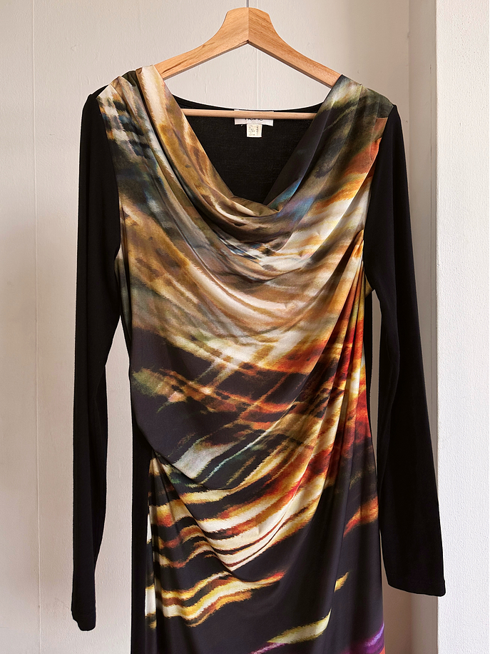 Vestido drapeado estampado  5