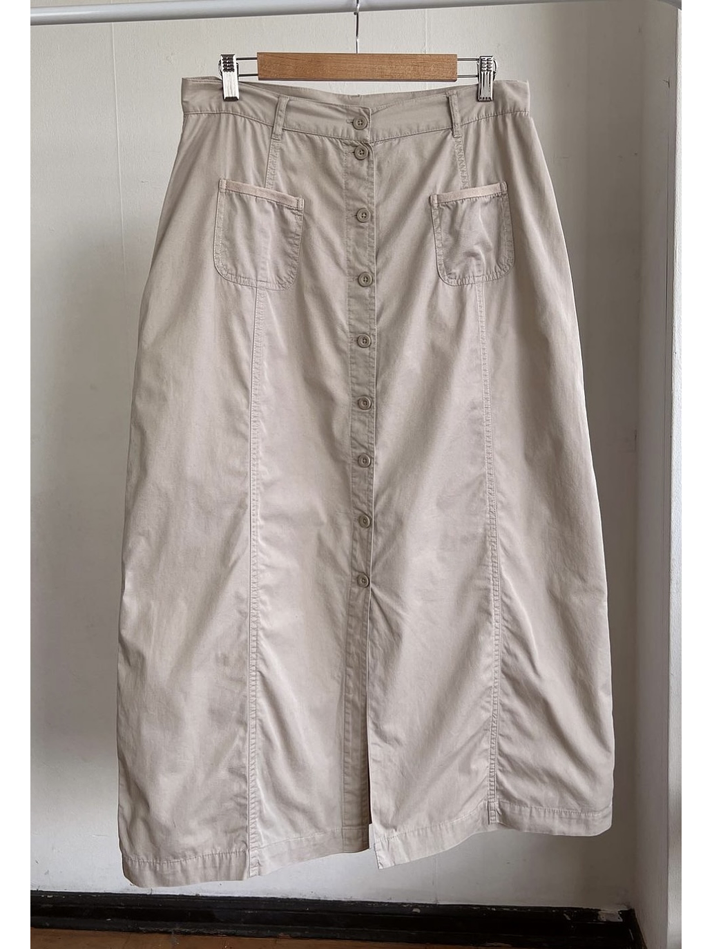 Falda larga beige vintage  1