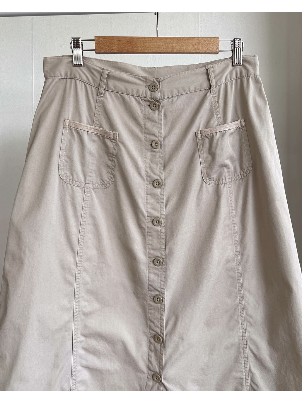 Falda larga beige vintage  2