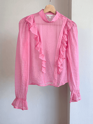 Blusa rosada translúcida 