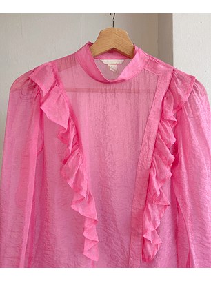 Blusa rosada translúcida 