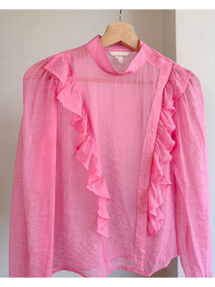 Blusa rosada translúcida  3