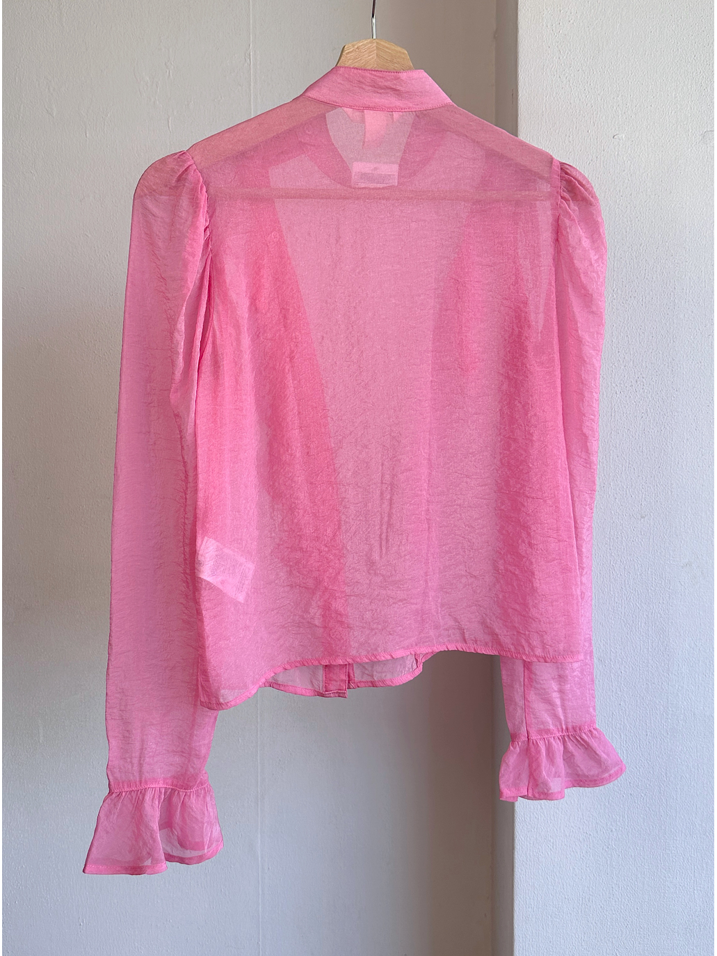 Blusa rosada translúcida  4