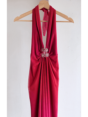 Vestido fucsia malla alta costura