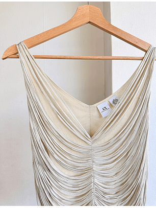 Top flecos beige vintage