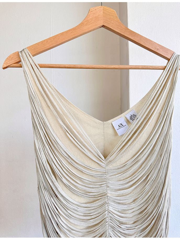 Top flecos beige vintage 2