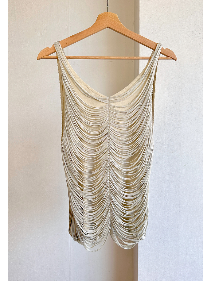 Top flecos beige vintage 3