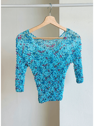 Top fruncido floreado 