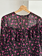 blusa negra floreada  - Miniatura 3